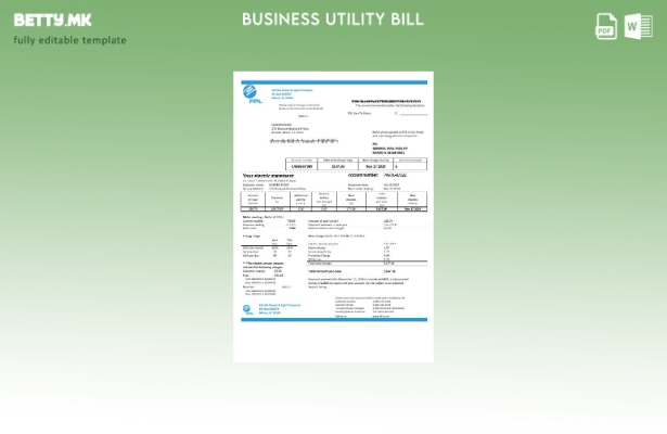 Сметката за комунални услуги за електрична енергија на USA Florida Power & Light